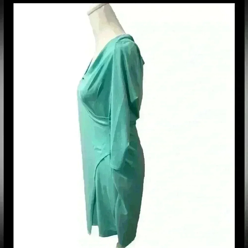 Sigrid Olsen Turquoise Cocktail Party Wrap Style Dress - Picture 2 of 7